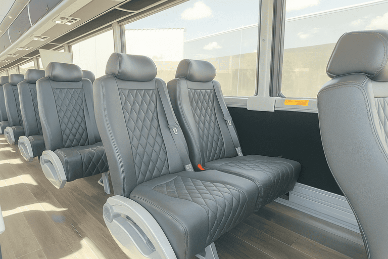 interior of Bristol Coach Bus Service charter bus