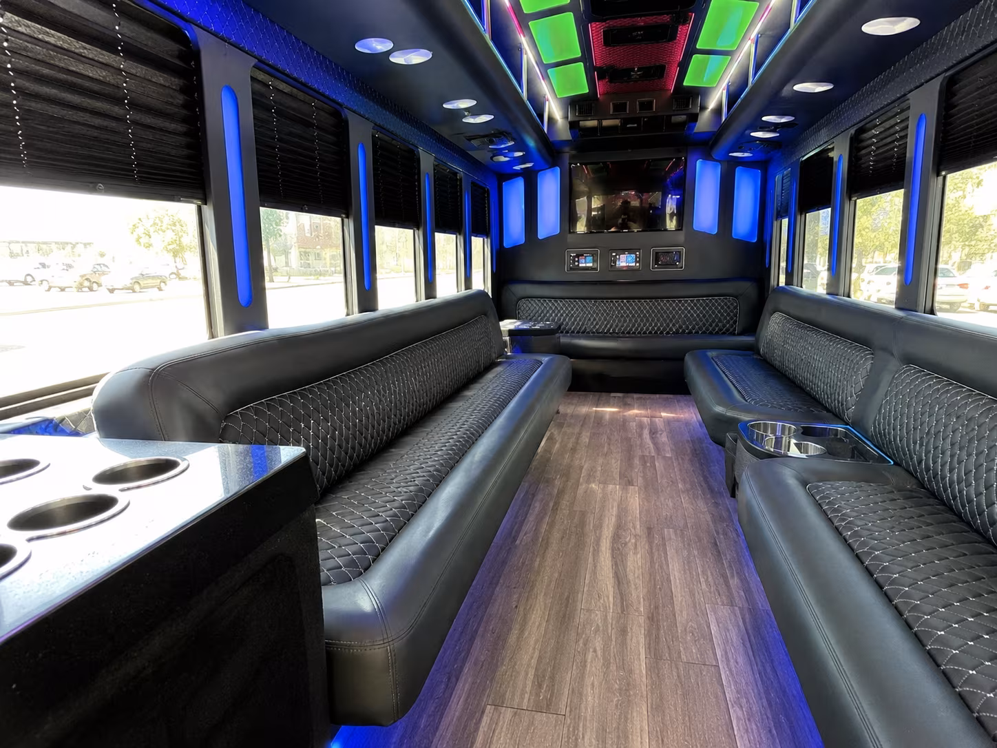 bristol 15 passenger party bus inside