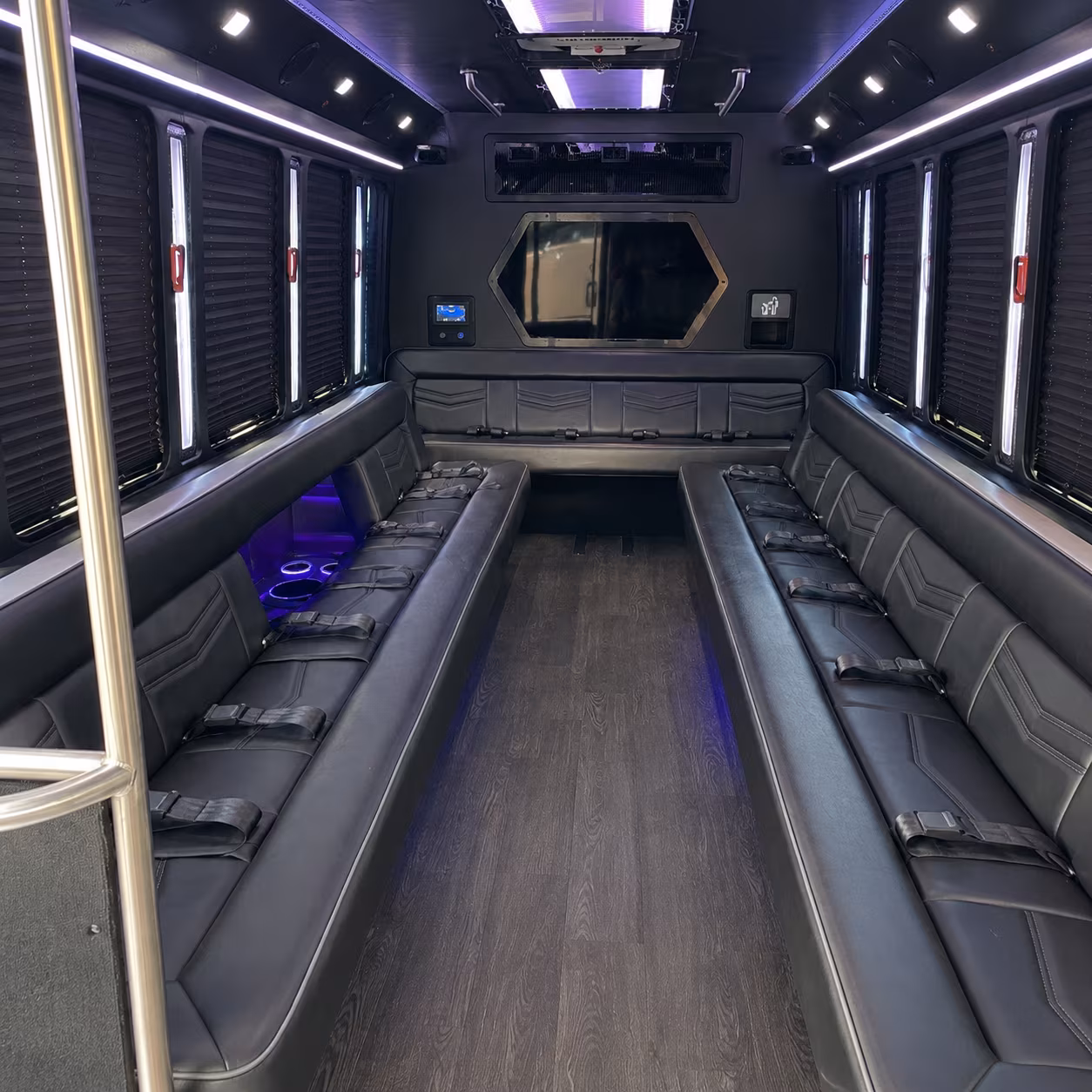 bristol 18 passenger party bus interior