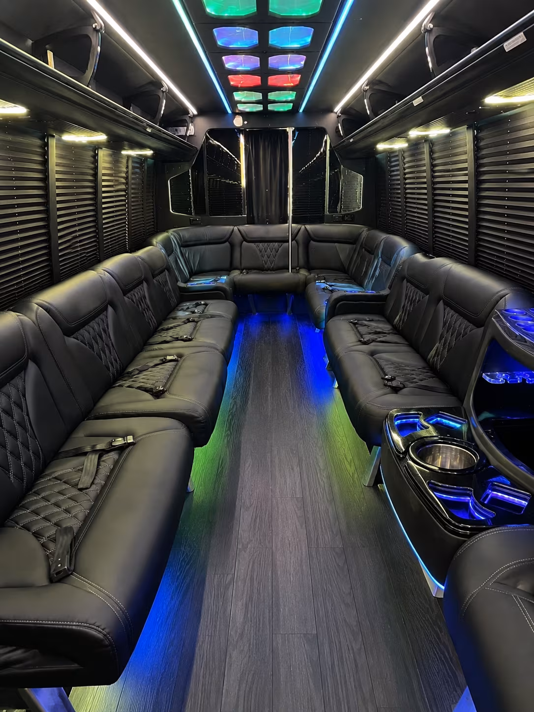 bristol 20 passenger party bus interior