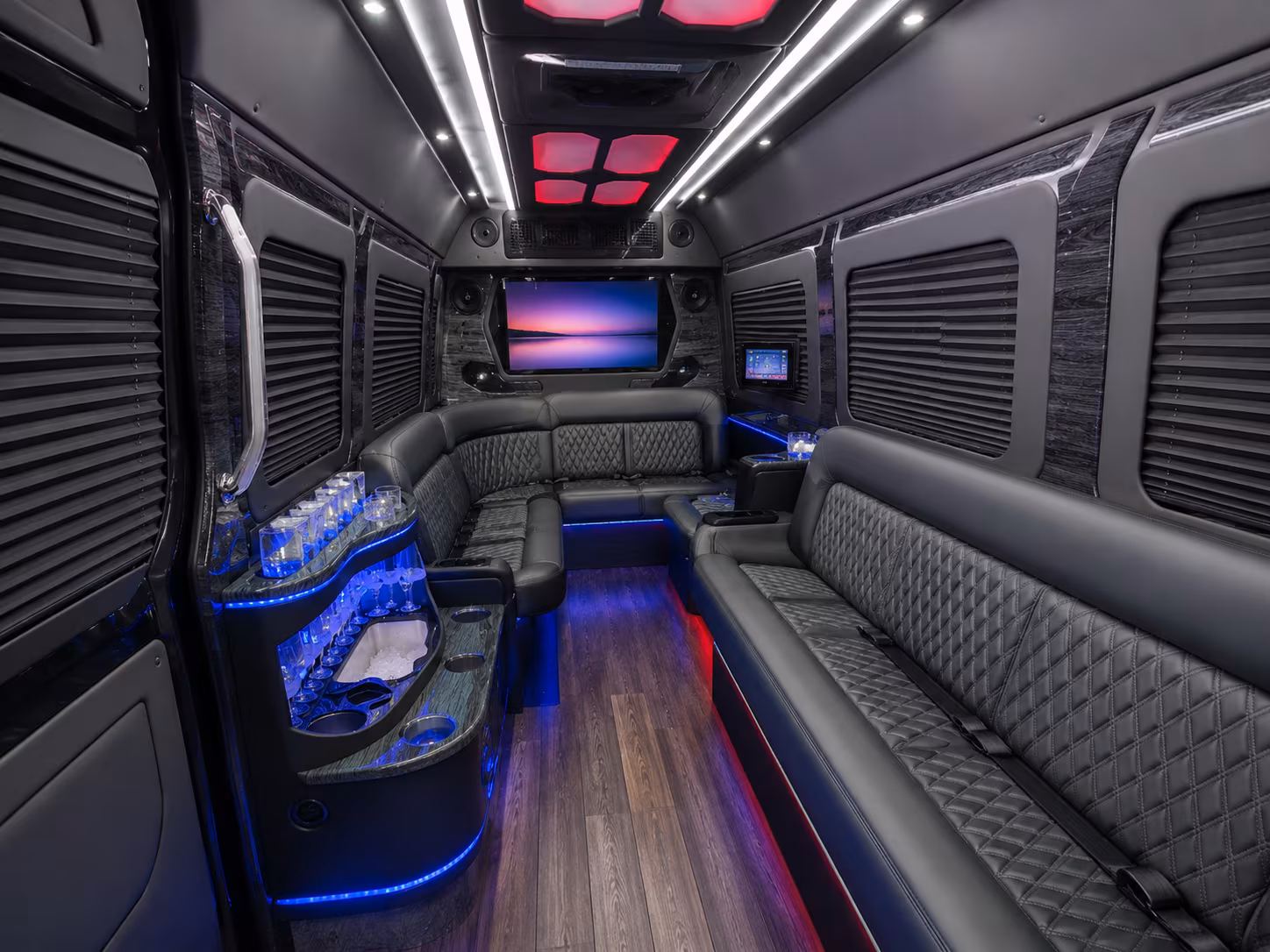 bristol 25 passenger party bus inside