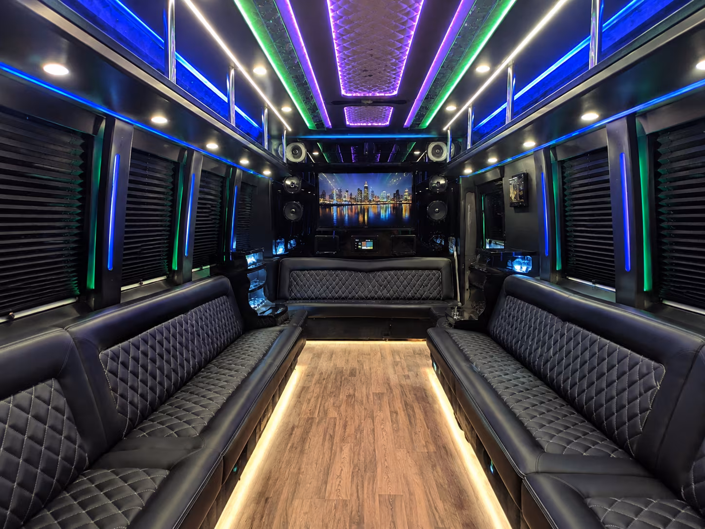 bristol 25 passenger party bus interior