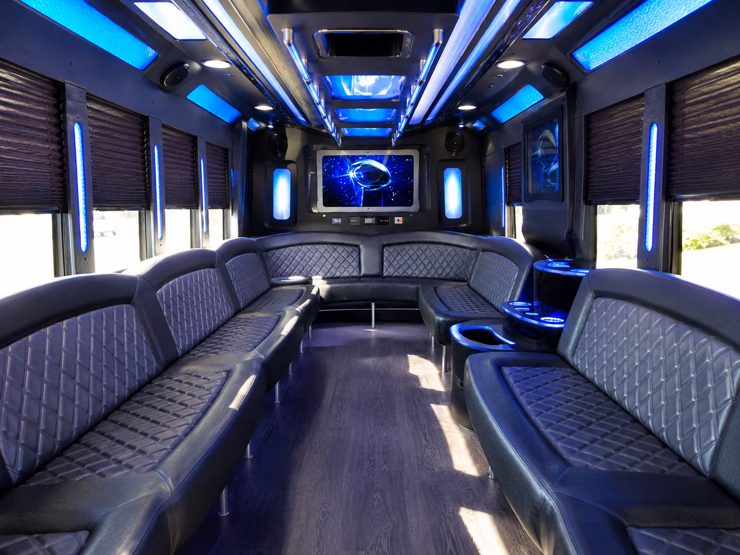 bristol 28 passenger party bus inside