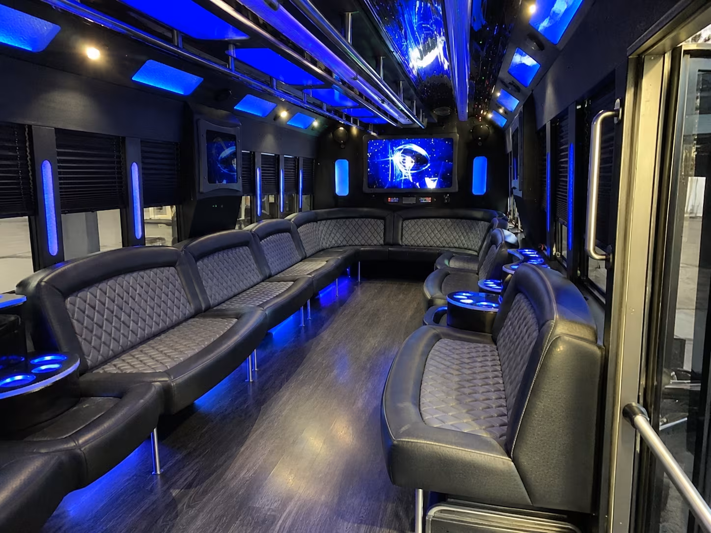 bristol 28 passenger party bus interior