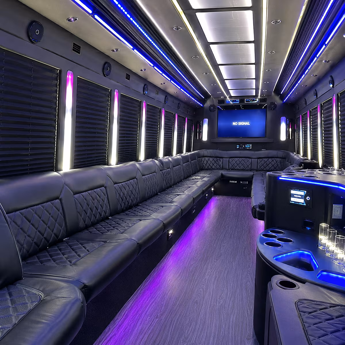 bristol 30 passenger party bus inside