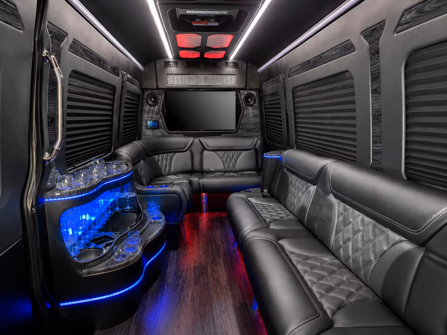 bristol 50 passenger party bus interior