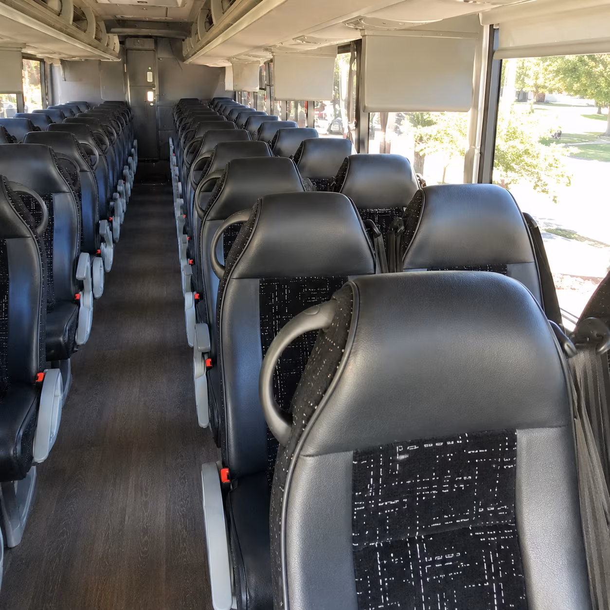 bristol 56 passenger charter bus inside