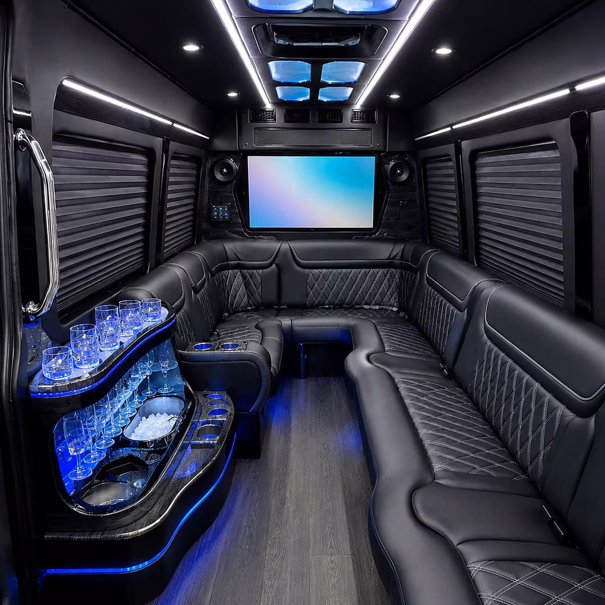 bristol party bus rental interior